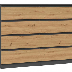 TECOAN-AR105 - Comoda, 120x 40 x 97 cm, Antracit-Stejar Artisan, PAL - Img 3