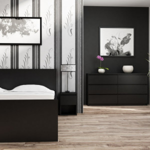 TECON105 - Comoda 138 x 40 x 77 cm, Negru-Mat - Img 2