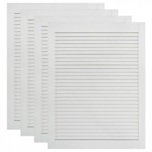 Uși lamelare, 4 buc., alb, 69x49,4 cm, lemn masiv de pin - V151165V