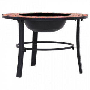 Vatră de foc cu mozaic, cărămiziu, 68 cm, ceramică - V46719V - Img 3