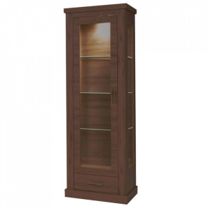 Vitrină, culoarea stejar stirling, 68x39x198 cm - TP264719