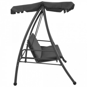Balansoar de exterior cu copertină antracit 192x118x175 cm oțel - V45072V - Img 3