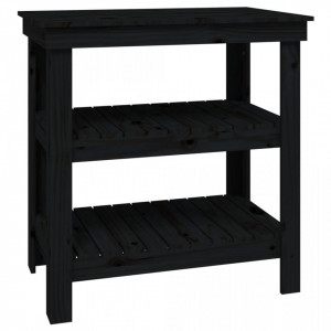 Banc de lucru, negru, 78,5x50x80 cm, lemn masiv pin - V823643V - Img 1