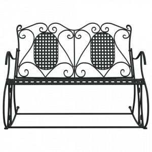 Bancă balansoar cu 2 locuri, negru, 113 cm, oțel - V318829V - Img 3
