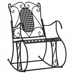 Bancă balansoar, negru, 84 cm, oțel - V318830V