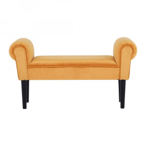 Bancă, băncuţă catifea galbenă, 100 cm - TP230606