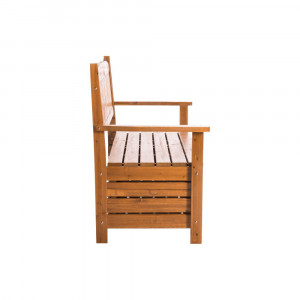 Bancă, băncuță de grădină, maro, cu lada, 150 cm - TP261035 - Img 3
