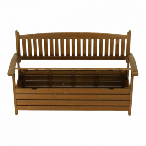 Bancă, băncuță de grădină, maro, cu lada, 150 cm - TP261035 - Img 16