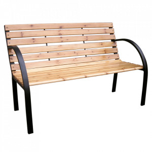 Bancă, băncuță de grădină, maro și neagră, 122 cm - TP276426