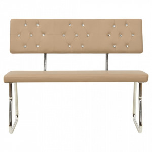 Bancă, cappuccino, 110 cm, piele ecologică - V325861V