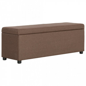 Banca cu compartiment de depozitare, maro, 116 cm, poliester - V281320V