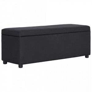 Banca cu compartiment de depozitare, negru, 116 cm, poliester - V281323V - Img 1