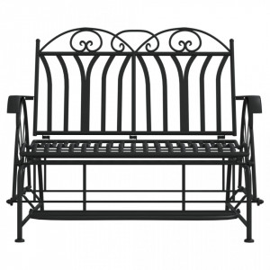 Bancă glisantă cu 2 locuri, negru, 114 cm, oțel - V318833V - Img 3