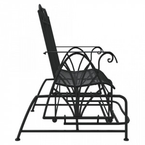 Bancă glisantă cu 2 locuri, negru, 114 cm, oțel - V318833V - Img 4