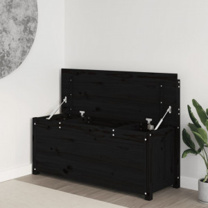 Bancă, negru, 110x41x76,5 cm, lemn masiv de pin - V823558V - Img 3