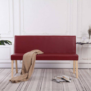 Banca, rosu vin, 139,5 cm, piele ecologica - V281331V