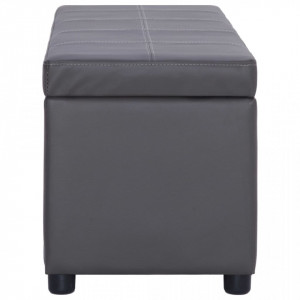 Bancheta cu zona de depozitare, gri, 116 cm, piele ecologica - V281312V - Img 4