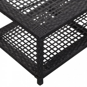 Bancheta pantofar, negru, 80 x 40 x 30 cm, poliratan - V46978V - Img 4