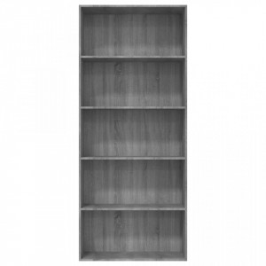 Bibliotecă 5 niveluri gri sonoma 80x30x189 cm lemn compozit - V815403V - Img 4