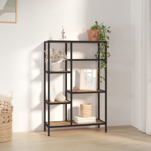 Bibliotecă, 80x30x120 cm, oțel și lemn prelucrat - V336357V - Img 2