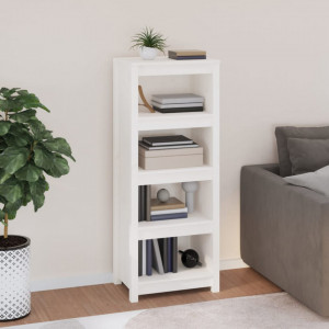 Bibliotecă, alb, 50x35x125,5 cm, lemn masiv de pin - V821710V - Img 2