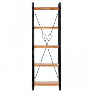 Bibliotecă cu 5 rafturi, 60 x 30 x 180 cm, lemn masiv de acacia - V286588V - Img 1