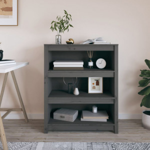 Bibliotecă, gri, 80x35x97 cm, lemn masiv de pin - V821681V - Img 2