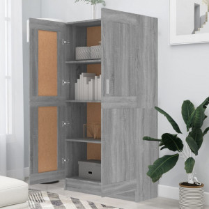 Bibliotecă, gri sonoma, 82,5x30,5x150 cm, lemn prelucrat - V815613V - Img 3