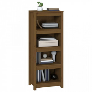 Bibliotecă, maro miere, 50x35x125,5 cm, lemn masiv de pin - V821712V - Img 4