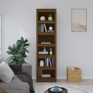 Bibliotecă, maro miere, 50x35x183 cm, lemn masiv de pin - V821722V - Img 3