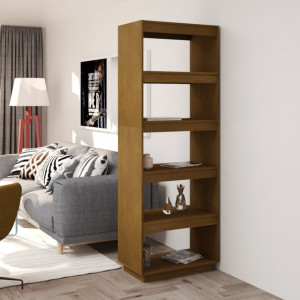 Bibliotecă/Separator cameră, maro miere, 60x35x167 cm, lemn pin - V810877V - Img 2
