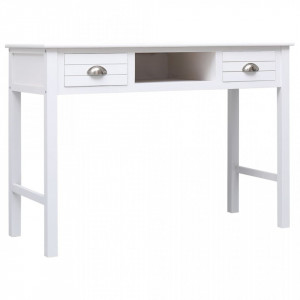 Birou, alb, 108x45x76 cm, lemn masiv de paulownia - V338535V