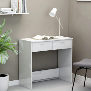 Birou, alb extralucios, 80 x 40 x 75 cm, PAL - V801361V