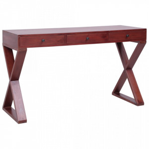 Birou computer, maro, 132 x 47 x 77 cm, lemn masiv de mahon - V283847V - Img 2