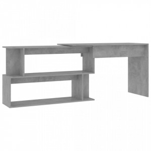 Birou de colt, gri beton, 200 x 50 x 76 cm, PAL - V801102V - Img 2