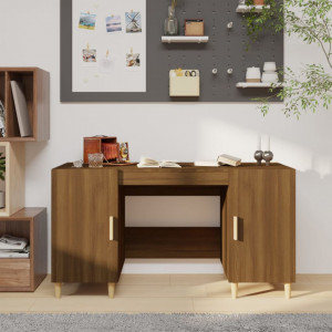 Birou, stejar maro, 140x50x75 cm, lemn compozit - V817551V - Img 2