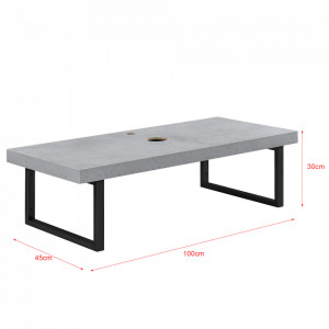 Blat pentru lavoar cu suport metalic be inchis negru mat - P71649880 - Img 2