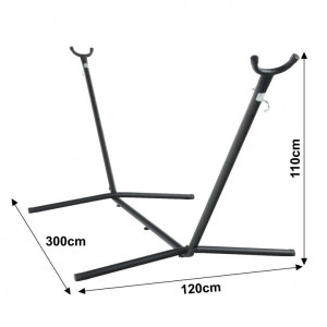 Cadru, stand pentru suspendat hamac, negru, 300x120x110 cm - TP262382 - Img 10