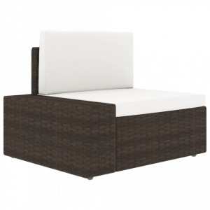 Canapea de colt modulara cu cotiera dreapta, maro, poliratan - V49510V
