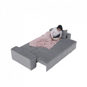 Canapea extensibilă, gri deschis, 255x105x98 cm - TP303455 - Img 13