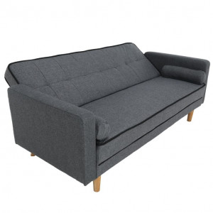 Canapea extensibilă, material gri, 186x75x89 cm - TP227595 - Img 6