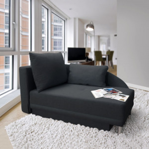 Canapea extensibilă, material textil gri-negru, stânga, 149x80x90 cm - TP238799 - Img 3