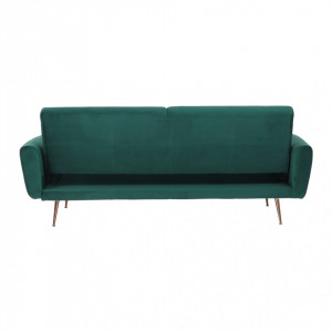 Canapea extensibilă, material textil Velvet smarald, 211x83x85cm - TP263648 - Img 7