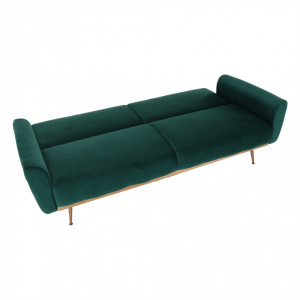 Canapea extensibilă, material textil Velvet smarald, 211x83x85cm - TP263648 - Img 11