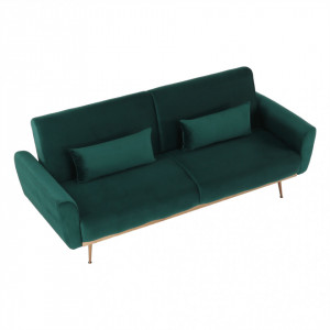 Canapea extensibilă, material textil Velvet smarald, 211x83x85cm - TP263648 - Img 14