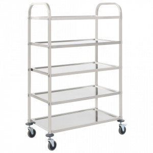 Carucior de bucatarie 5 niveluri 107x55x147 cm otel inoxidabil - V50917V