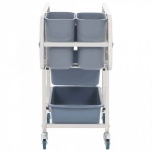 Carucior de bucatarie cu recipiente din plastic, 87x43,5x92 cm - V50918V - Img 3