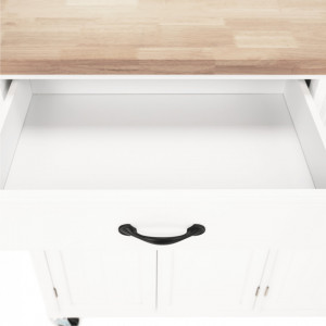 Cărucior de servire, alb/natural, 120/138x47x91 cm - TP274476 - Img 12