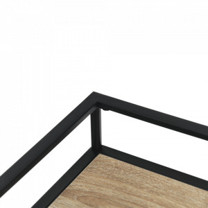 Cărucior de servire, culoarea stejar/negru, 61x43x89 cm - TP302744 - Img 7