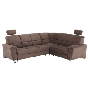 Colţar extensibil, textil maro, dreapta, 267x217x86/114 cm - TP149050